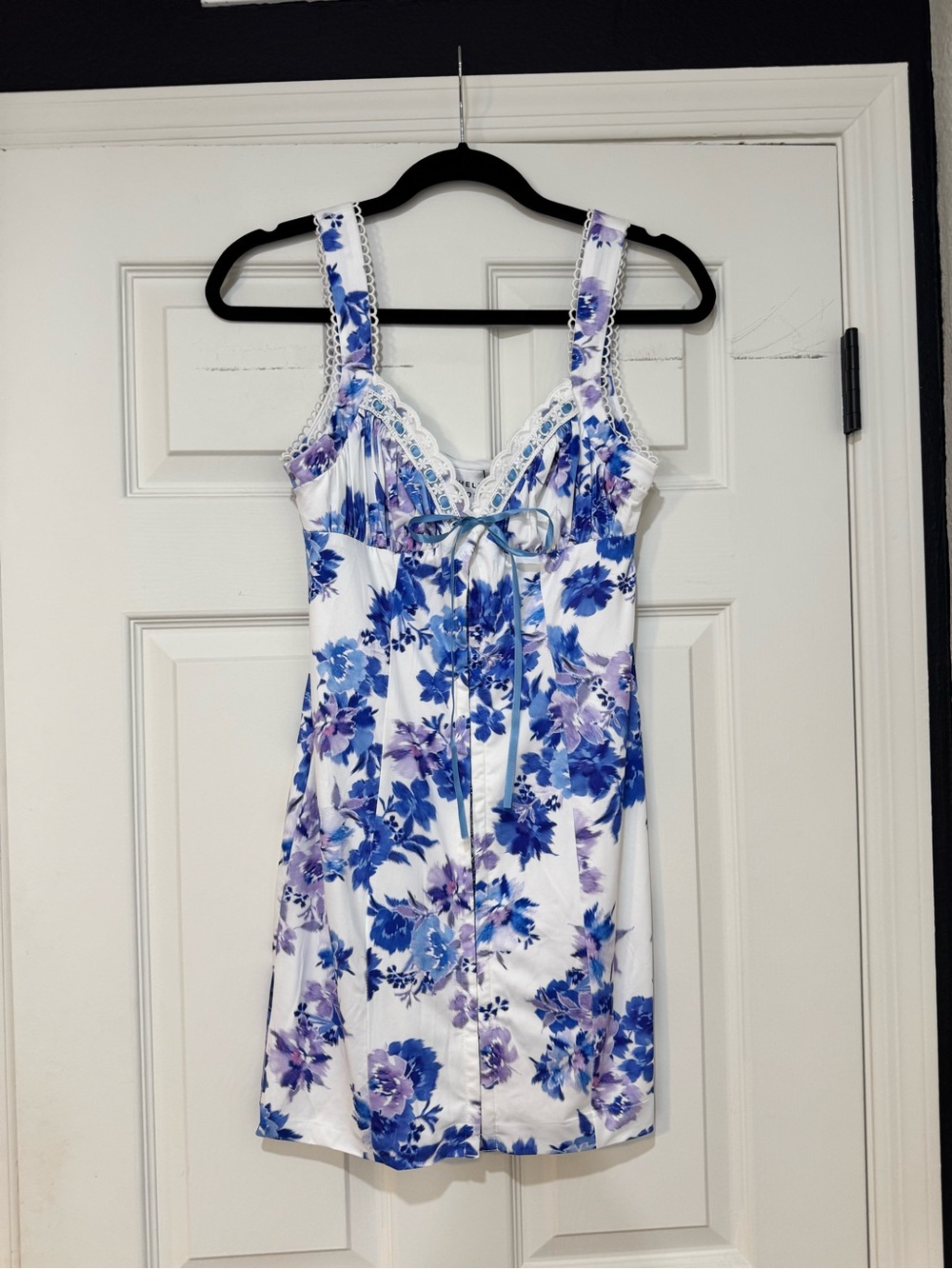 Hello Molly Blue Floral Cottagecore Mini Dress